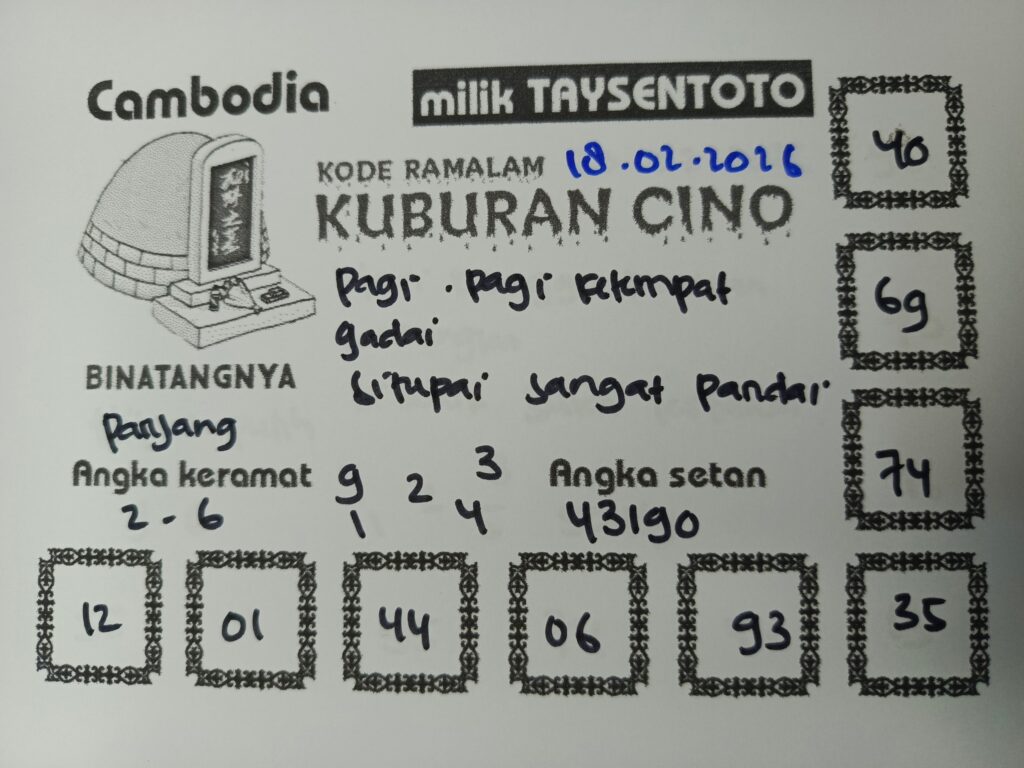 Syair Kuburan Cino Cambodia Hari Ini Rabu, 18 Februari 2026