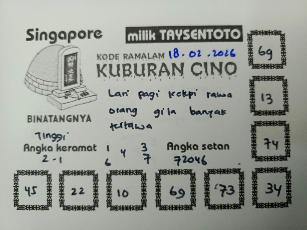 Syair Kuburan Cino SGP Hari ini Rabu, 18 Februari 2026