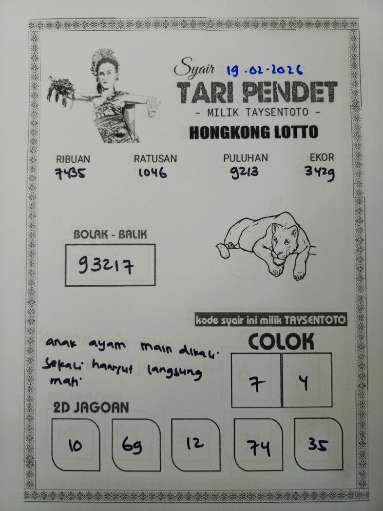 Syair Tari Pendet HK Hari Kamis, 19 Februari 2026