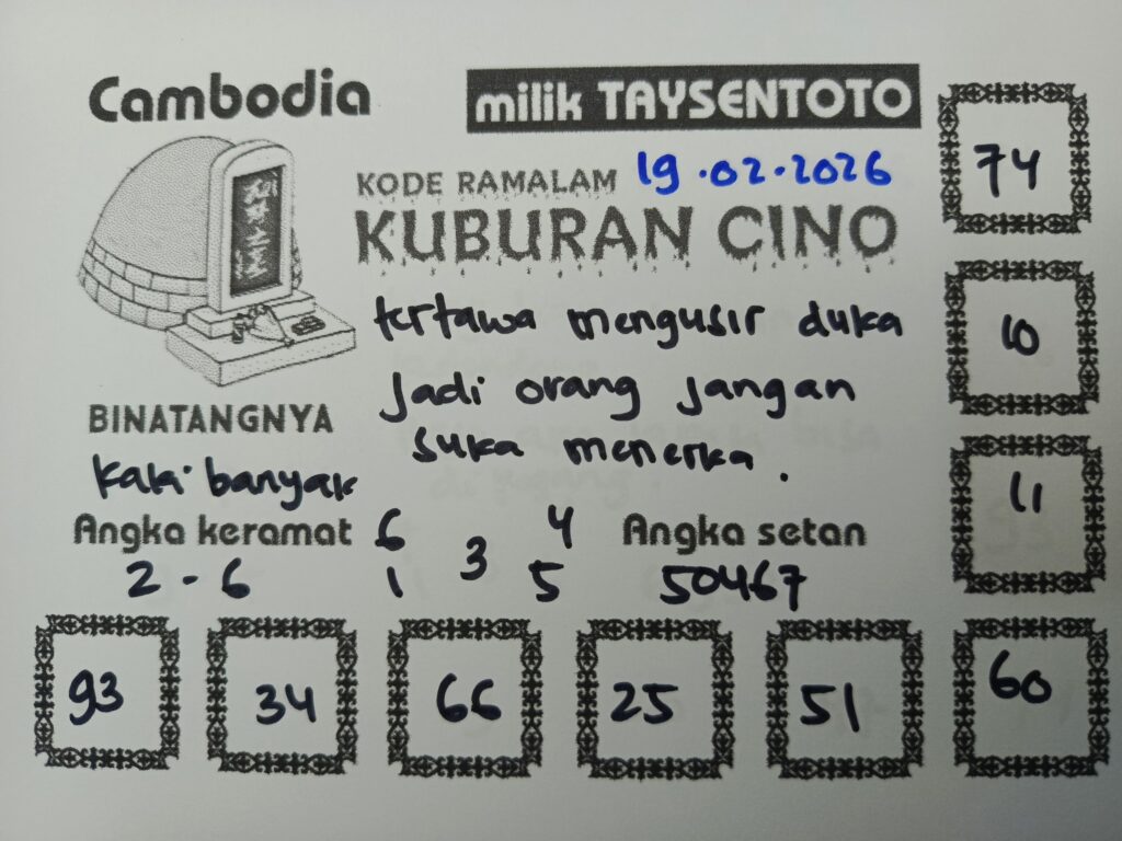 Syair Kuburan Cino Cambodia Hari Ini Kamis, 19 Februari 2026
