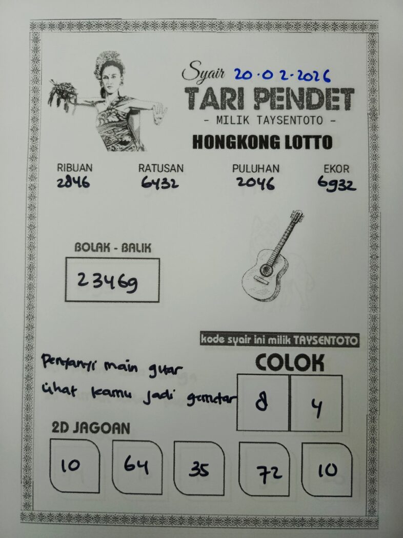 Syair Tari Pendet HK Hari Jumat, 20 Februari 2026