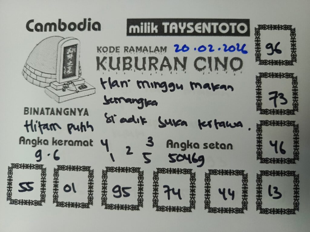 Syair Kuburan Cino Cambodia Hari Ini Jumat, 20 Februari 2026