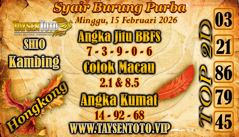 Syair Burung Purba HK Hari Minggu, 15 Februari 2026