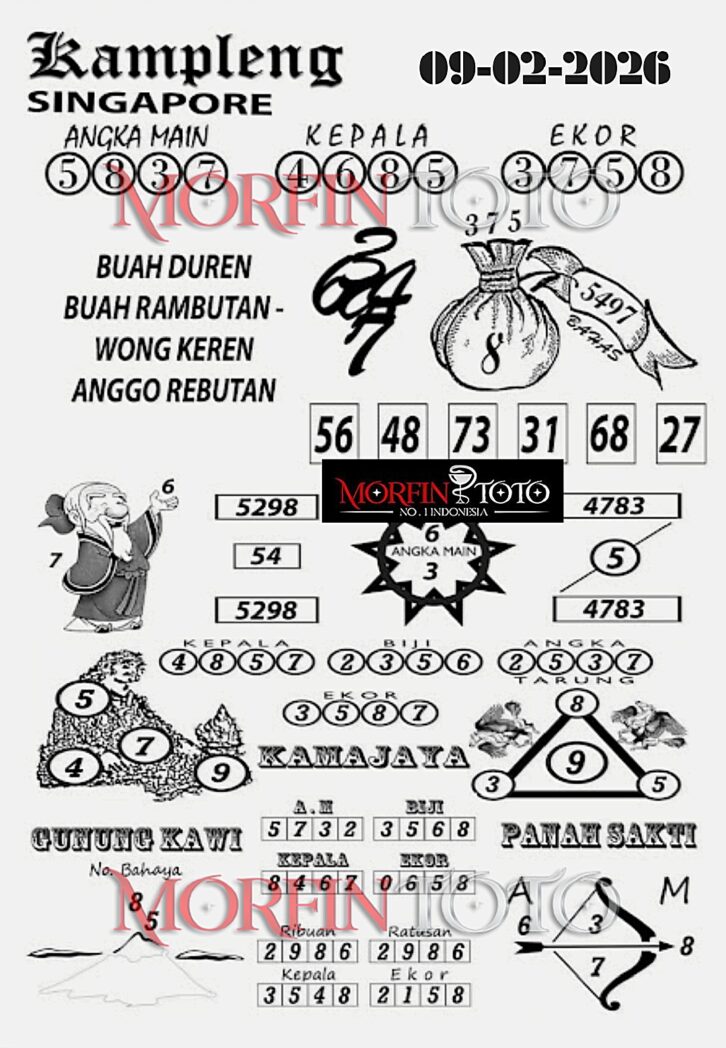 SYAIR TOGEL SINGAPORE KAMPLENG 09  MARET 2026