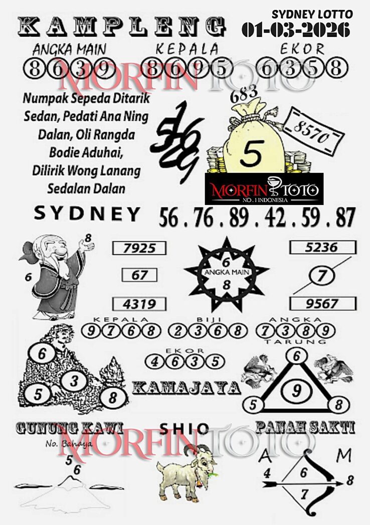 SYAIR TOGEL KAMPLENG SYDNEY LOTTO 01 MARET 2026