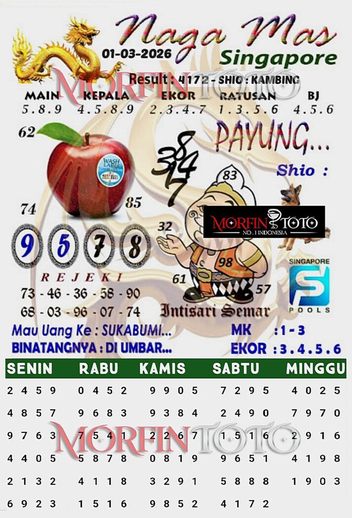 SYAIR TOGEL SINGAPORE NAGA MAS 01 MARET 2026
