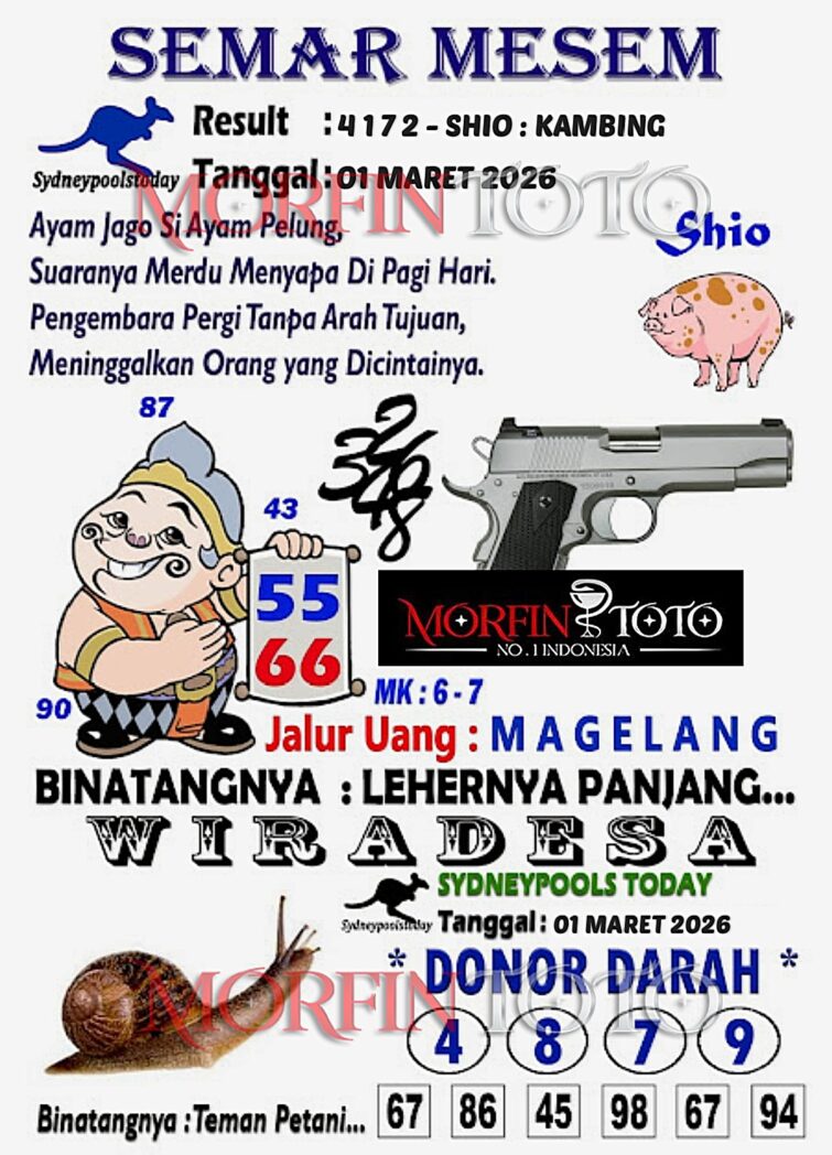 SYAIR TOGEL SINGAPORE SEMAR MESEM 01 MARET 2026
