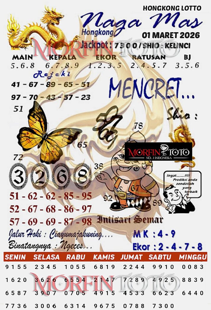 SYAIR TOGEL NAGA MAS HONGKONG LOTTO 01 MARET 2026