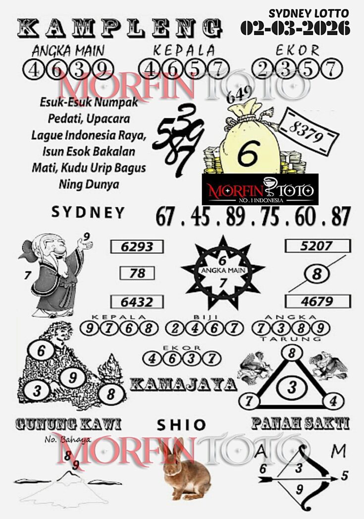 SYAIR TOGEL KAMPLENG SYDNEY LOTTO 02 MARET 2026