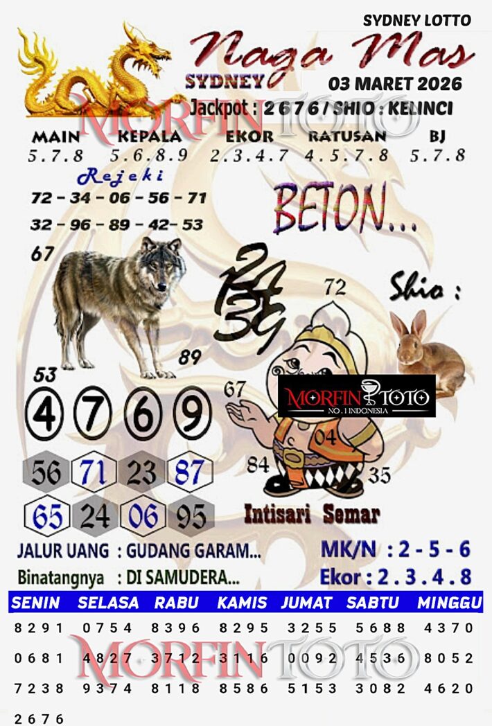SYAIR TOGEL NAGA MAS SYDNEY LOTTO 03 MARET 2036