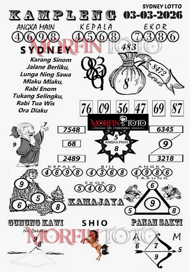 SYAIR TOGEL KAMPLENG SYDNEY LOTTO 03 MARET 2036