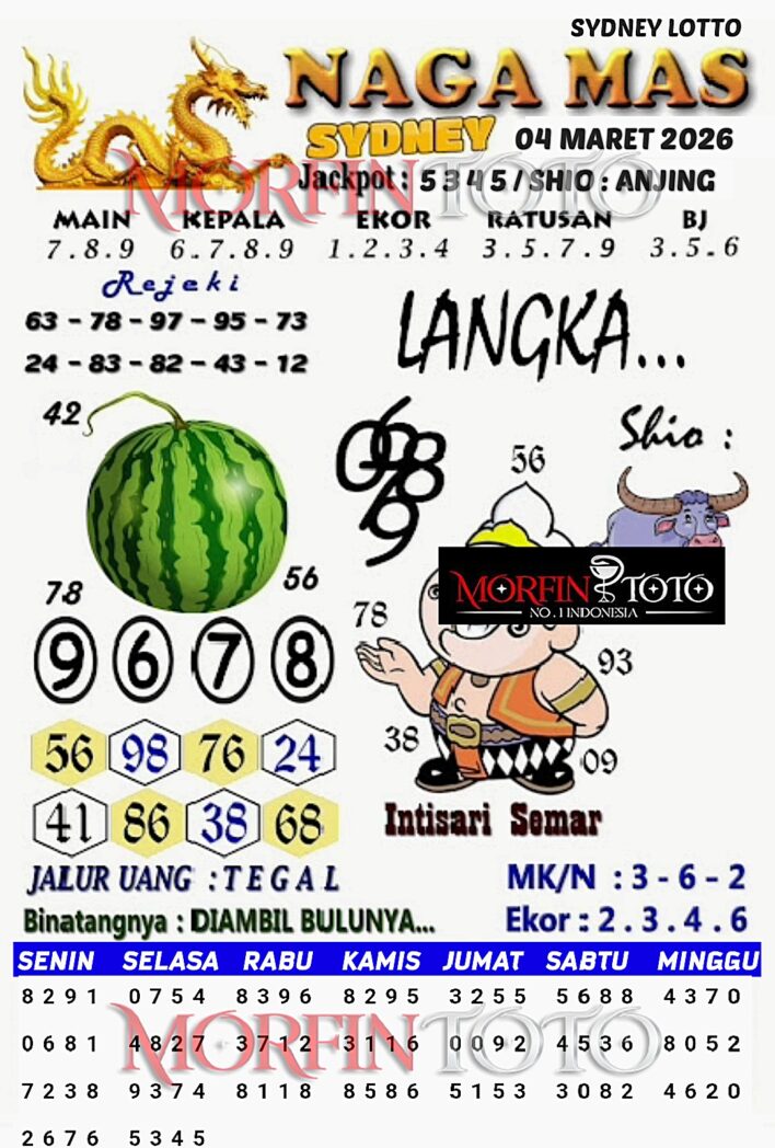 SYAIR TOGEL NAGA MAS SYDNEY LOTTO 04 MARET 2046