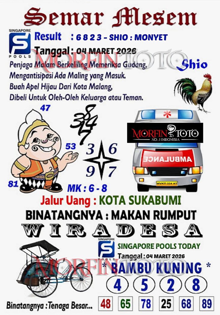 SYAIR TOGEL SINGAPORE SEMAR MESEM 04 MARET 2046