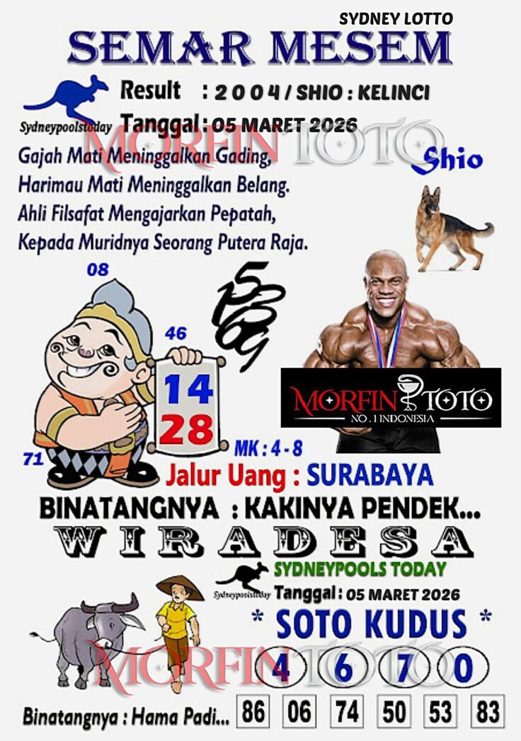 SYAIR TOGEL SEMAR MESEM SYDNEY LOTTO 05 MARET 2026