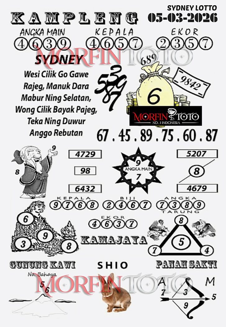 SYAIR TOGEL KAMPLENG SYDNEY LOTTO 05 MARET 2026