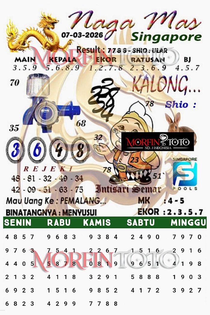 SYAIR TOGEL SINGAPORE NAGA MAS 07  MARET 2026