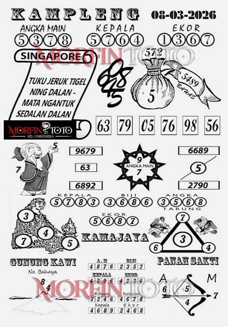 SYAIR TOGEL SINGAPORE KAMPLENG 08  MARET 2026