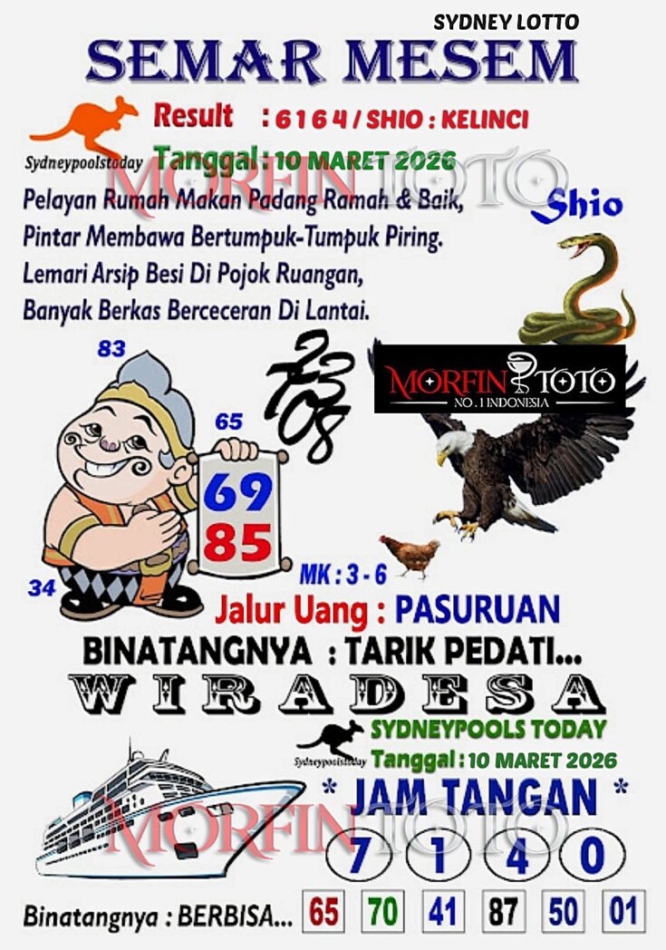 SYAIR TOGEL SEMAR MESEM SYDNEY LOTTO 10 MARET 2026
