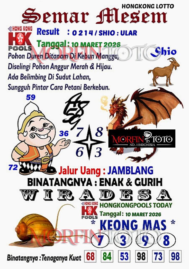 SYAIR TOGEL SEMAR MESEM  HONGKONG LOTTO 10 MARET 2026