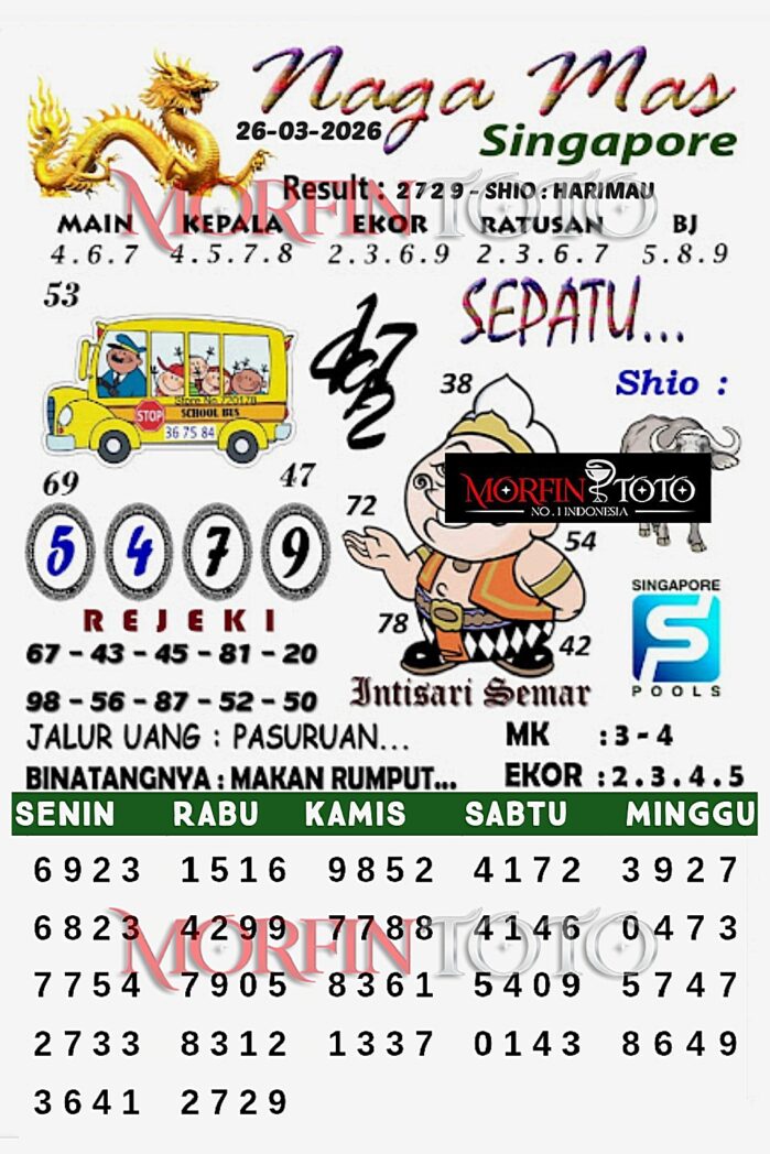 SYAIR TOGEL SINGAPORE NAGA MAS 26 MARET 2026