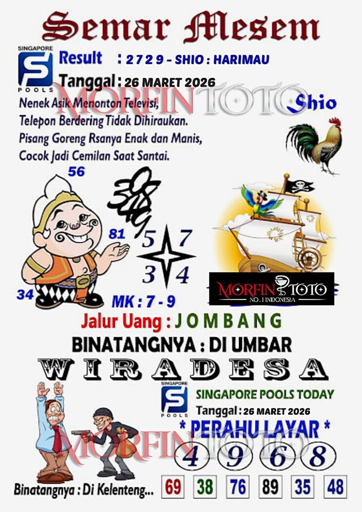 SYAIR TOGEL SINGAPORE SEMAR MESEM 26 MARET 2026