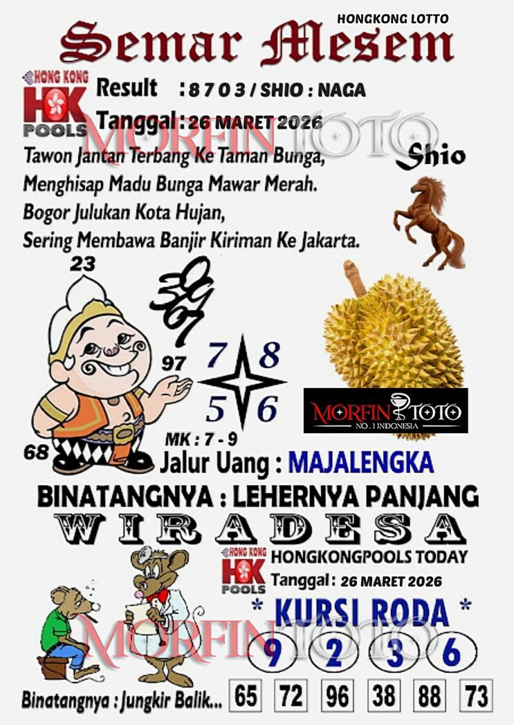 SYAIR TOGEL NAGA MAS  HONGKONG LOTTO 26 MARET 2026