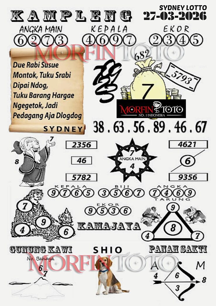 SYAIR TOGEL KAMPLENG SYDNEY LOTTO 27 MARET 2026