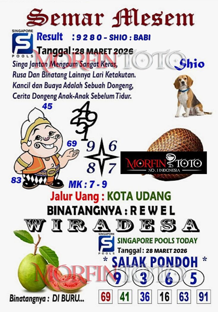 SYAIR TOGEL SINGAPORE SEMAR MESEM 28 MARET 2026