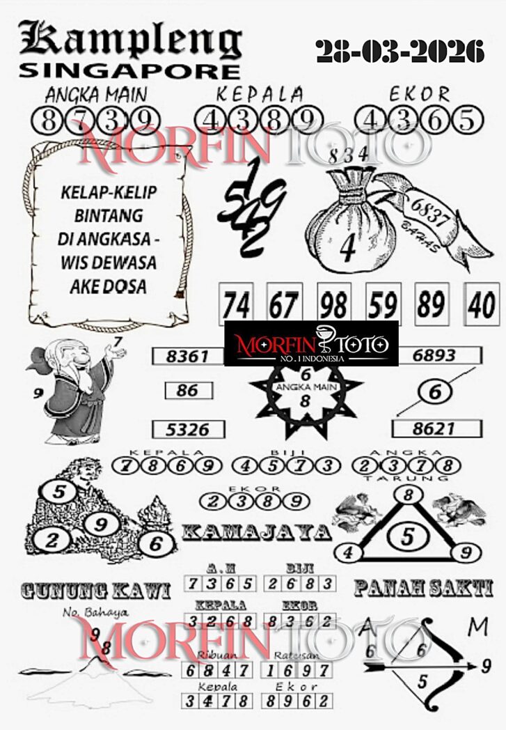 SYAIR TOGEL SINGAPORE KAMPLENG 28  MARET 2026