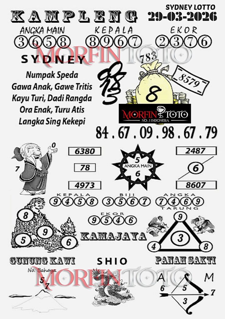 SYAIR TOGEL KAMPLENG SYDNEY LOTTO 29 MARET 2026