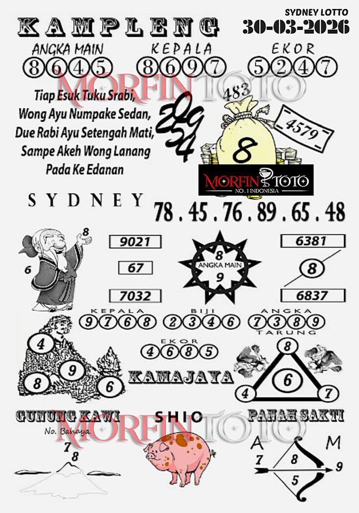 SYAIR TOGEL KAMPLENG SYDNEY LOTTO 30 MARET 2026