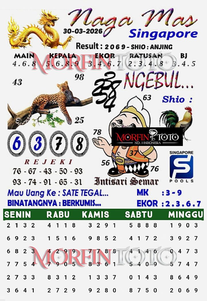 SYAIR TOGEL SINGAPORE NAGA MAS 30  MARET 2026