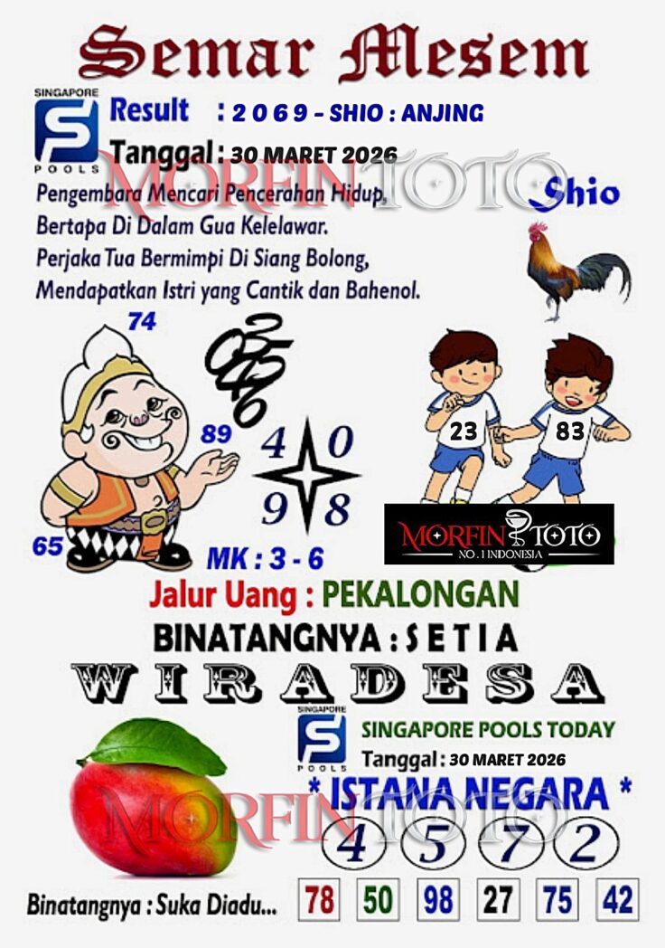SYAIR TOGEL SINGAPORE SEMAR MESEM 30 MARET 2026