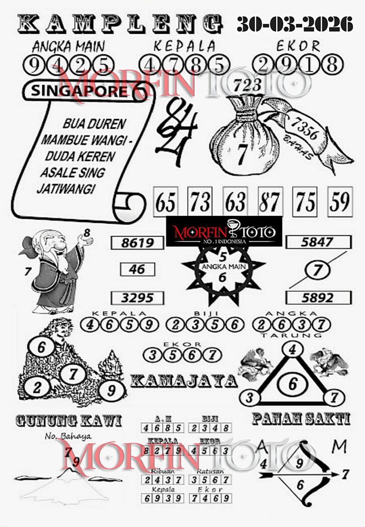 SYAIR TOGEL SINGAPORE KAMPLENG 30  MARET 2026