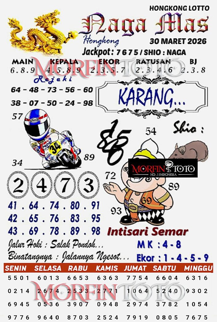 SYAIR TOGEL NAGA MAS  HONGKONG LOTTO 30 MARET 2026