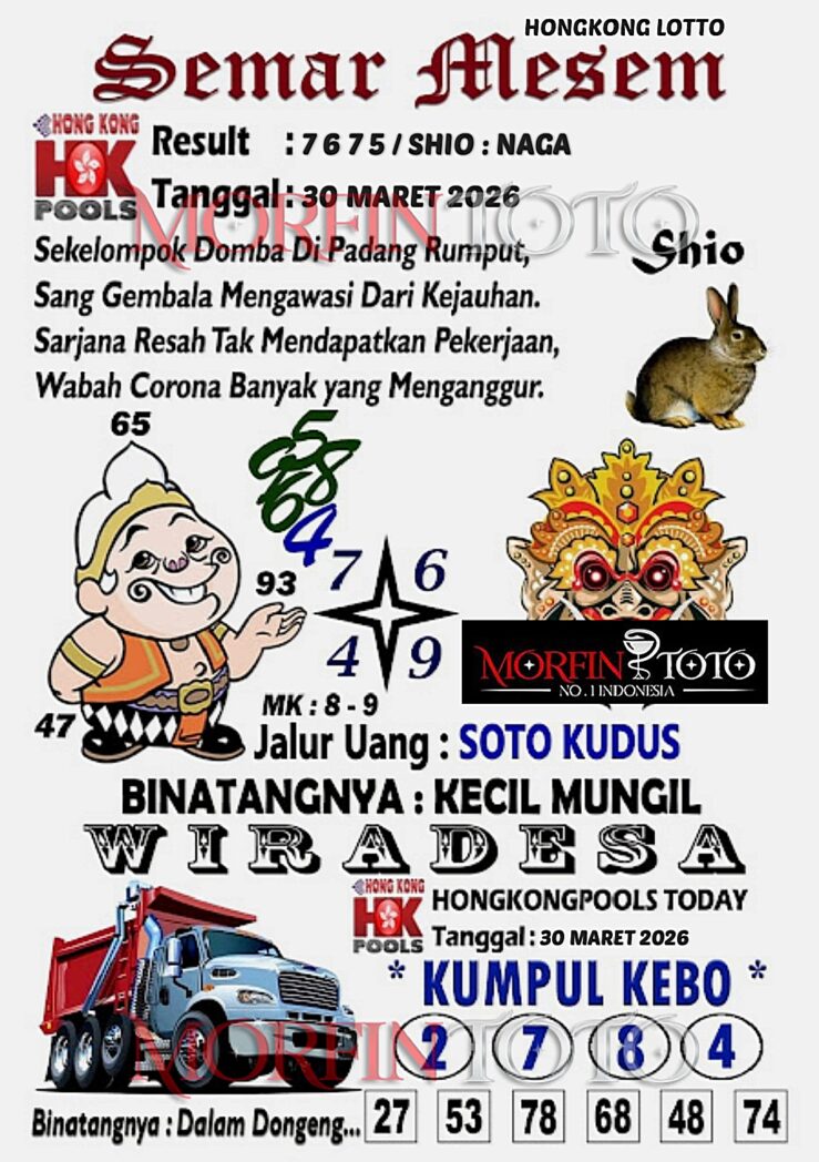 SYAIR TOGEL SEMAR MESEM  HONGKONG LOTTO 30 MARET 2026