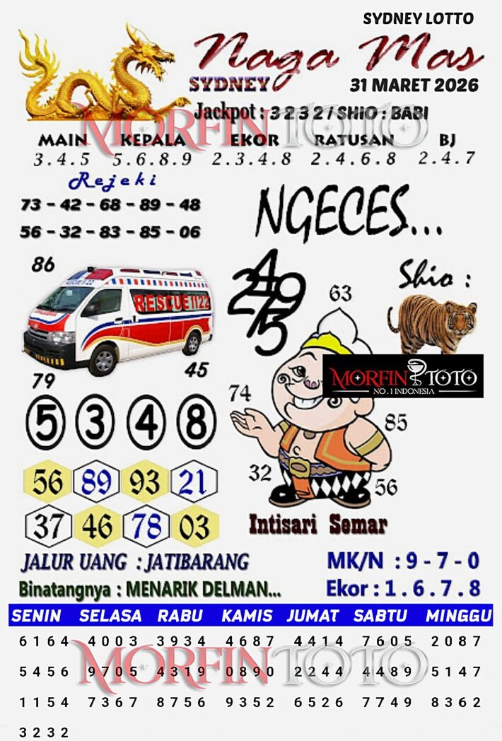 SYAIR TOGEL NAGA MAS SYDNEY LOTTO 31 MARET 2026