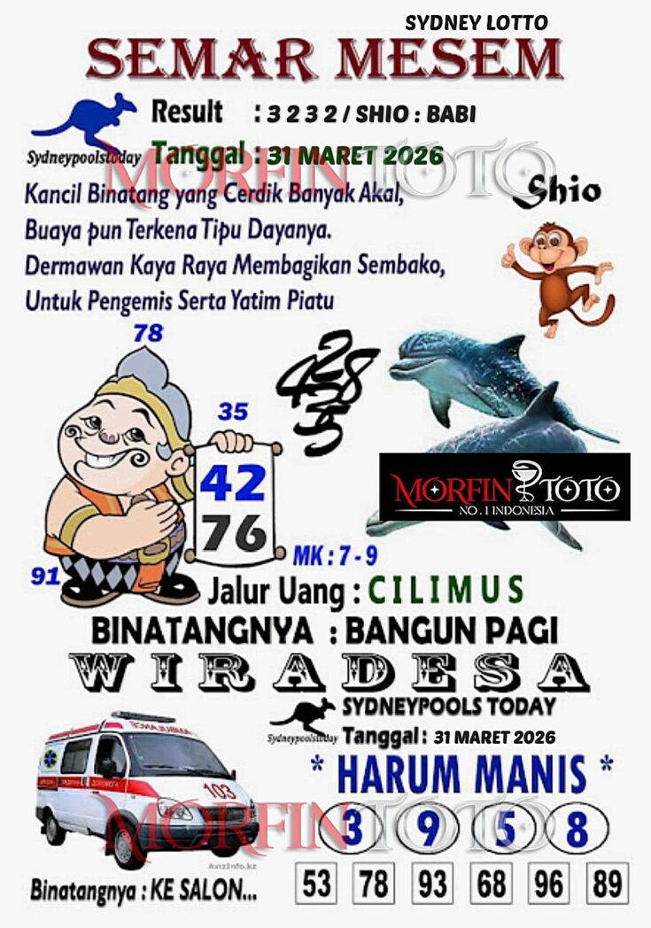 SYAIR TOGEL SEMAR MESEM SYDNEY LOTTO 31 MARET 2026