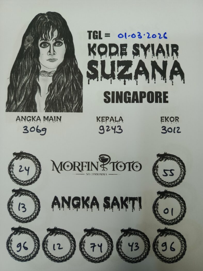 SYAIR TOGEL SINGAPORE SUZANA 01 MARET 2026
