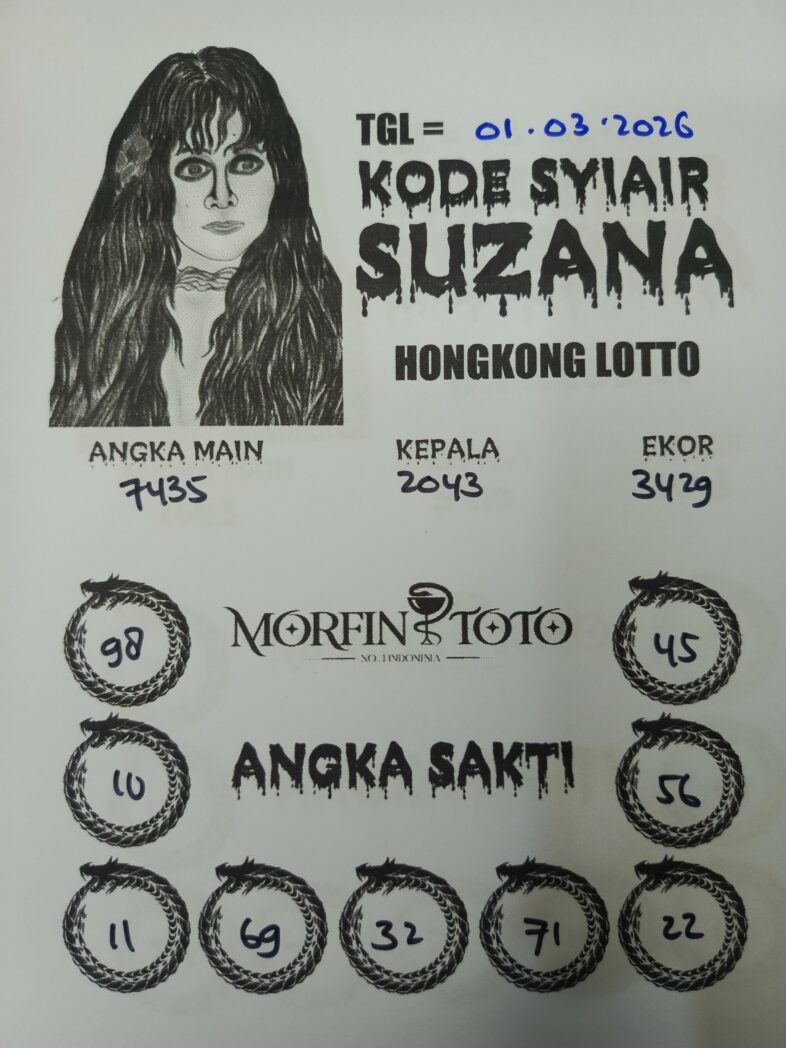 SYAIR TOGEL SUZANA HONGKONG LOTTO 01 MARET 2026