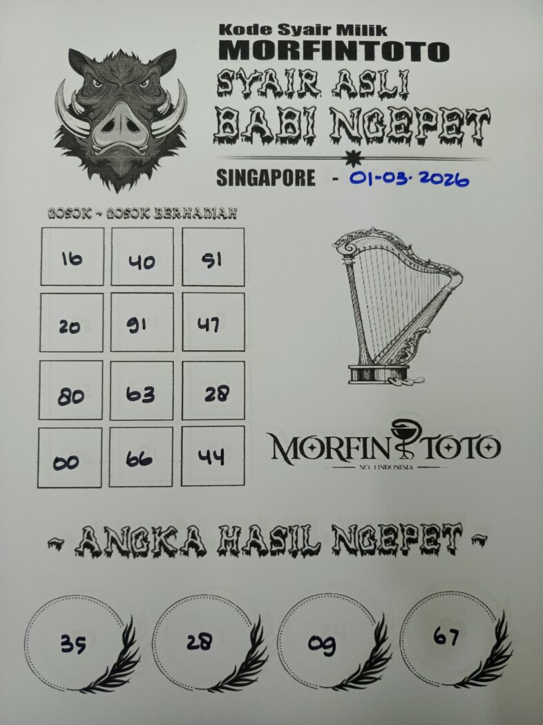SYAIR TOGEL SINGAPORE BABI NGEPET 01 MARET 2026