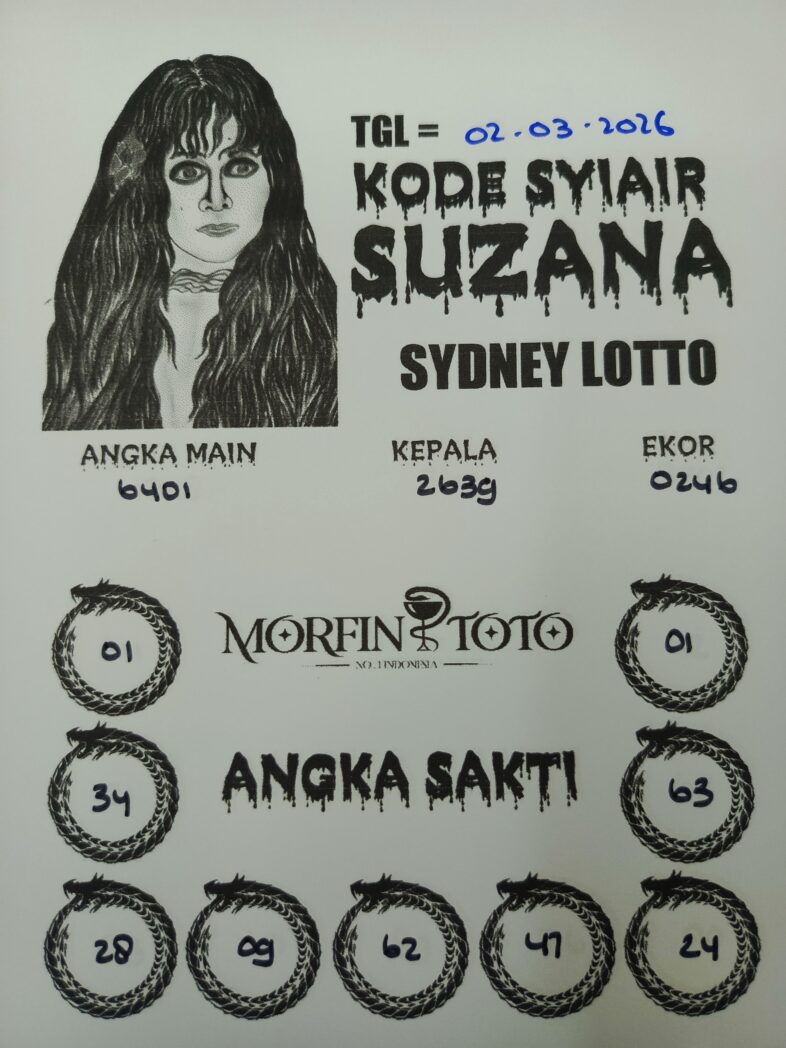 SYAIR TOGEL SUZANA SYDNEY LOTTO 02 MARET 2026