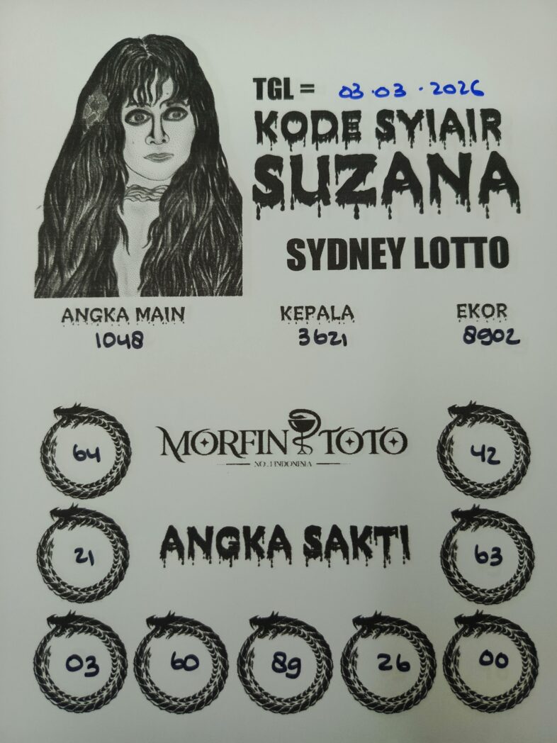 SYAIR TOGEL SUZANA SYDNEY LOTTO 03 MARET 2036