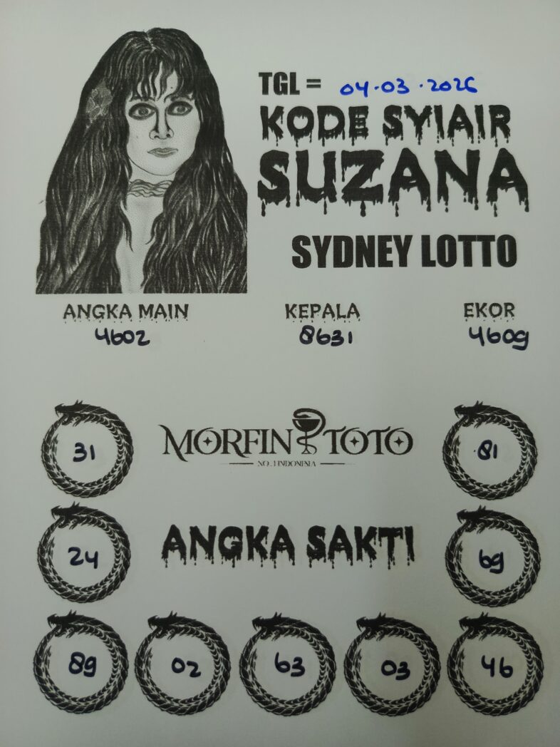 SYAIR TOGEL SUZANA SYDNEY LOTTO 04 MARET 2046