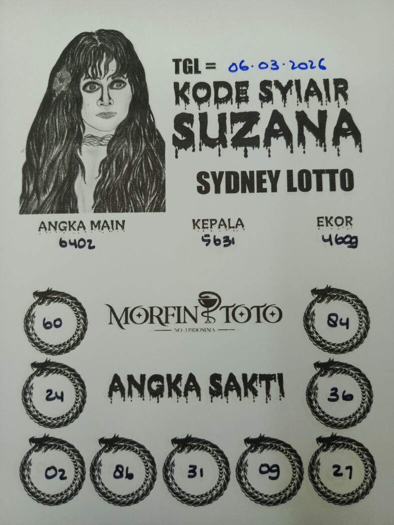 SYAIR TOGEL SUZANA SYDNEY LOTTO 06 MARET 2026