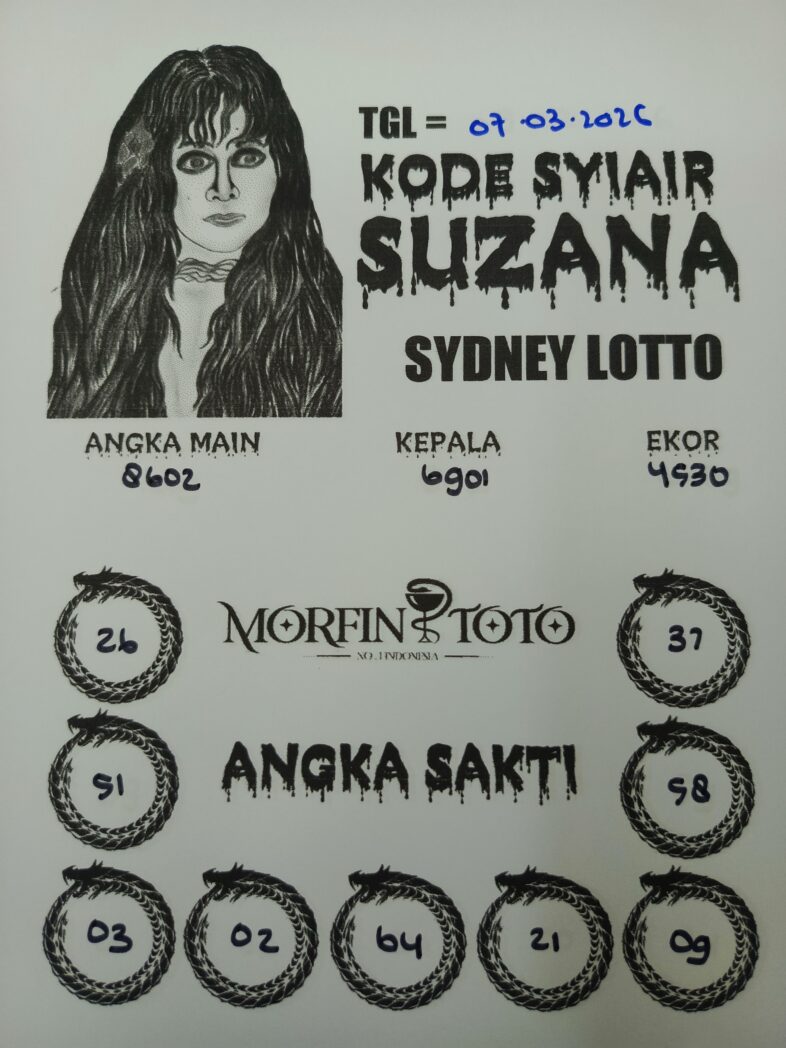 SYAIR TOGEL SUZANA SYDNEY LOTTO 07 MARET 2026