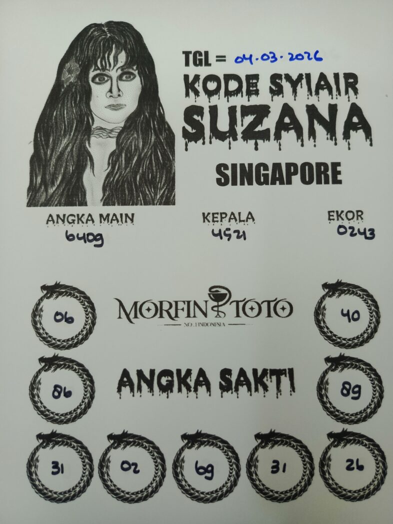 SYAIR TOGEL SINGAPORE SUZANA  04 MARET 2046