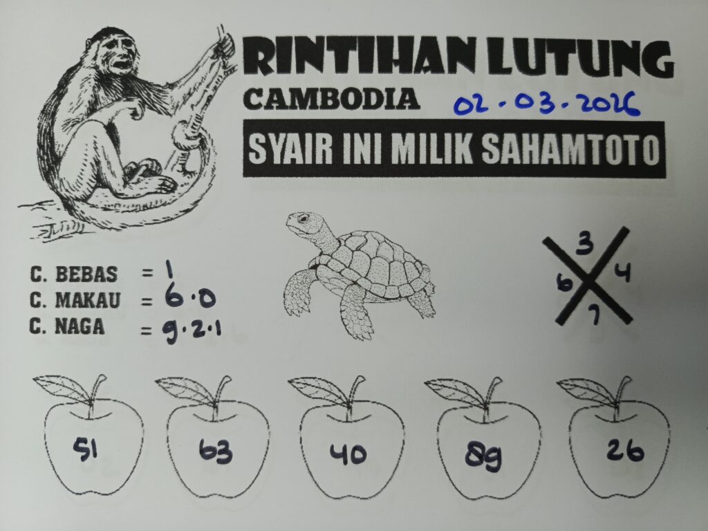 Syair Rintihan Lutung CAMBODIA POOLS Hari ini SENIN 02 MARET 2026