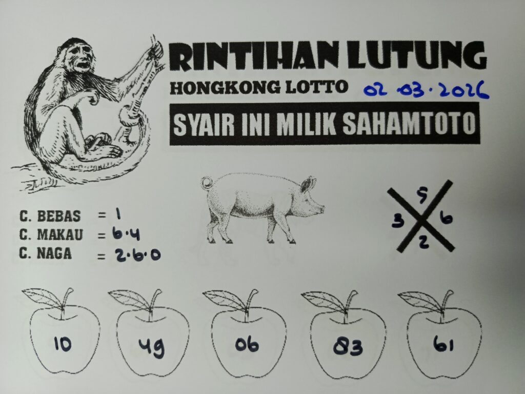 Syair Rintihan Lutung HONGKONG LOTTO Hari ini SENIN 02 MARET 2026