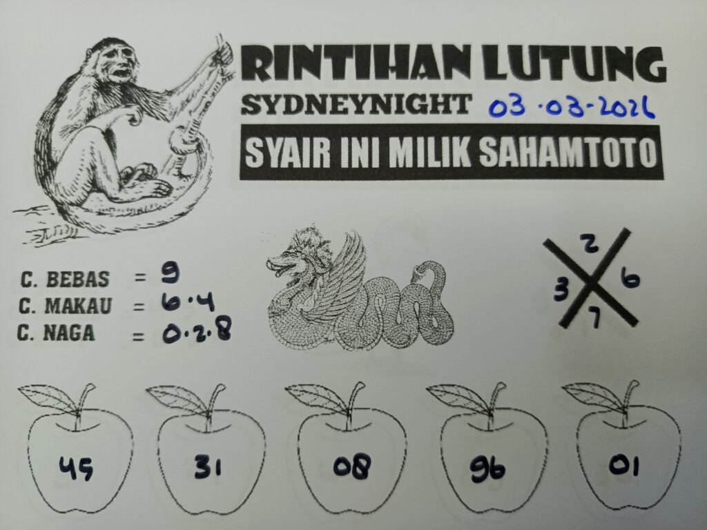Syair Rintihan Lutung SydneyNight Hari ini Selasa, 03 Maret 2026